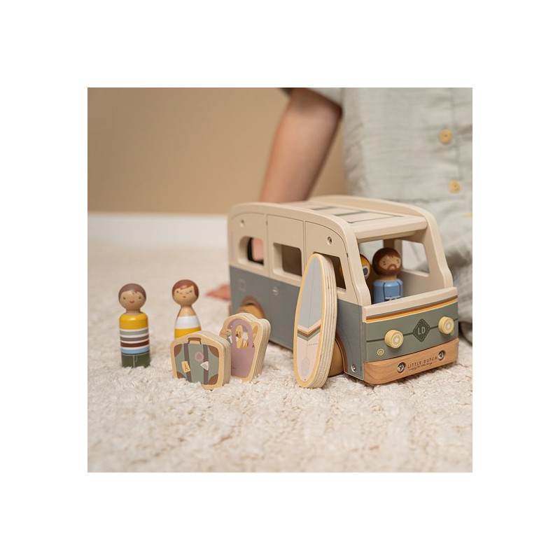 Houten poppenhuis uitbreiding - Vintage Camper busje - Little Dutch