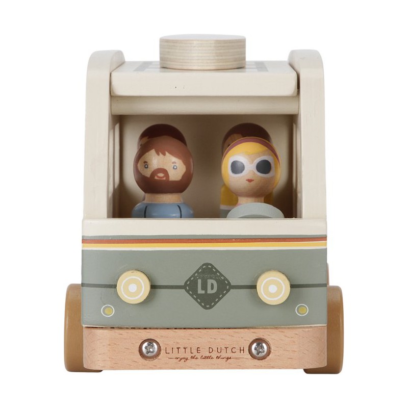 Houten poppenhuis uitbreiding - Vintage Camper busje - Little Dutch