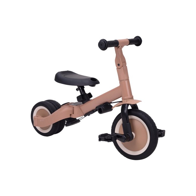 Driewieler met duwstang 4 in 1 - Macchiato bruin, Topmark