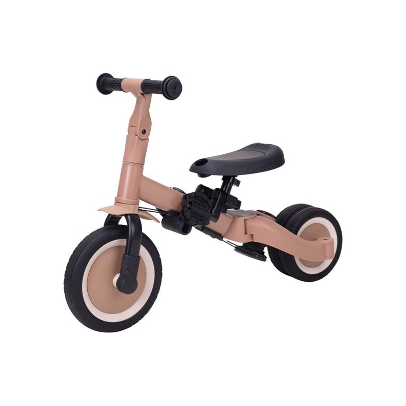 Driewieler met duwstang 4 in 1 - Macchiato bruin, Topmark