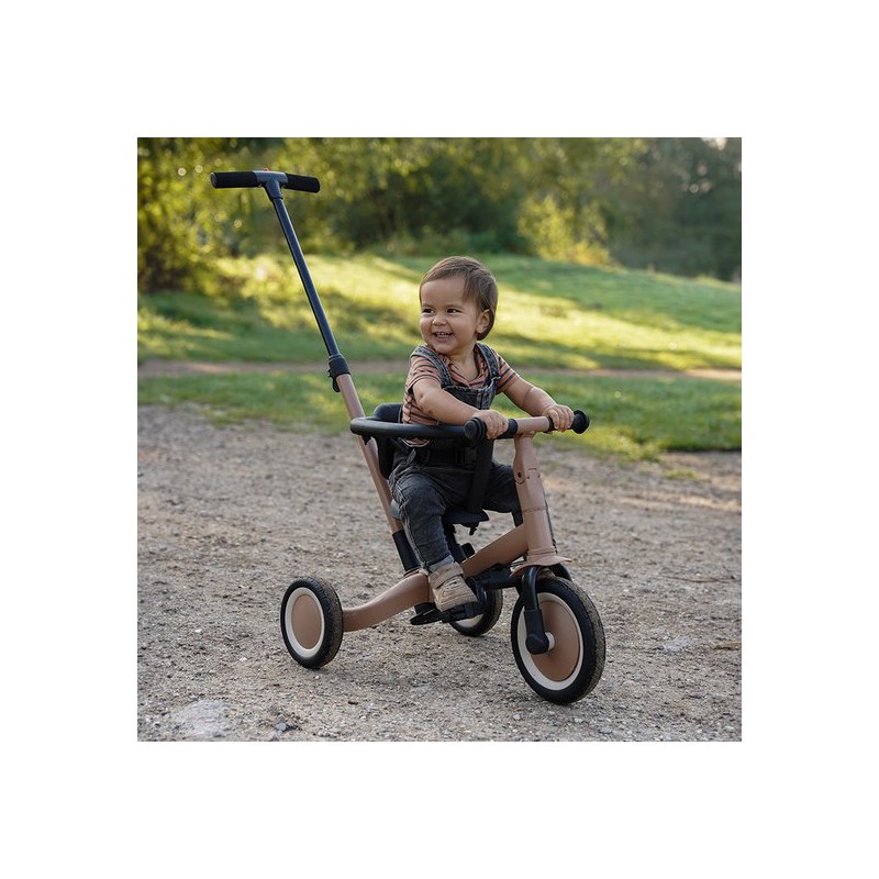 Driewieler met duwstang 4 in 1 - Macchiato bruin, Topmark