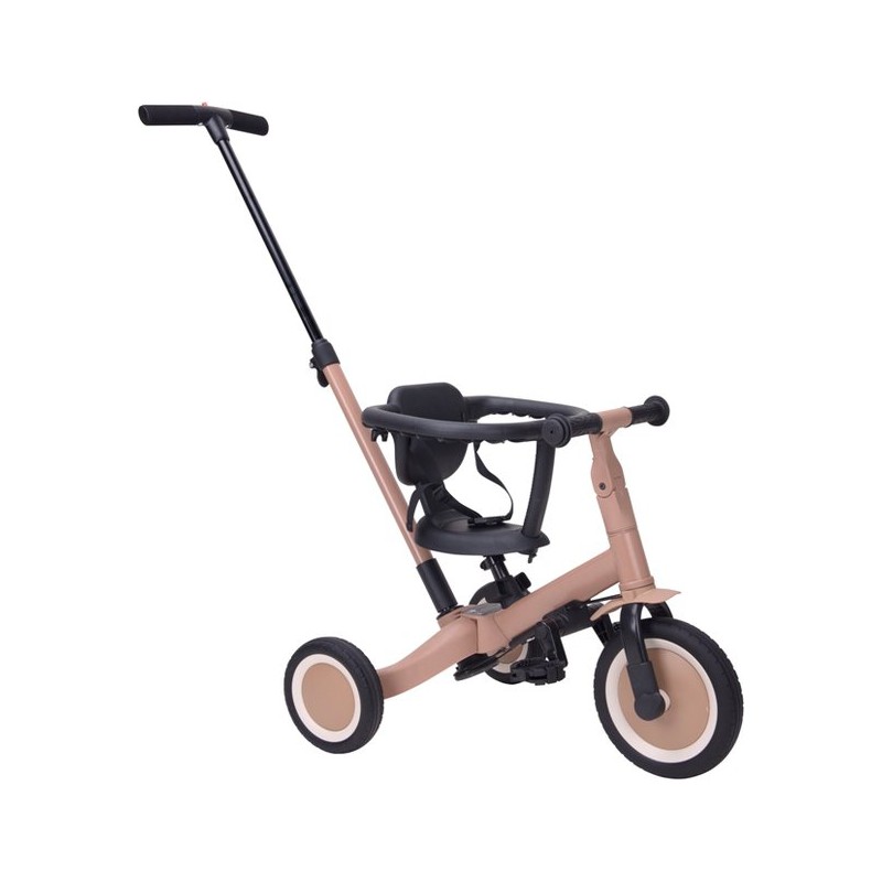 Driewieler met duwstang 4 in 1 - Macchiato bruin, Topmark