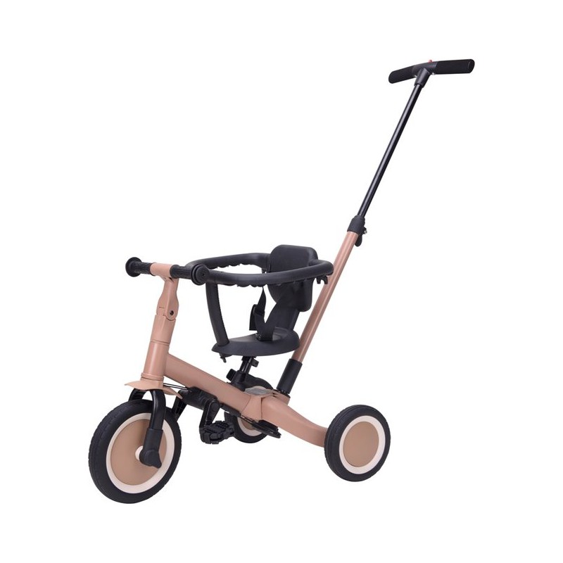 Driewieler met duwstang 4 in 1 - Macchiato bruin, Topmark