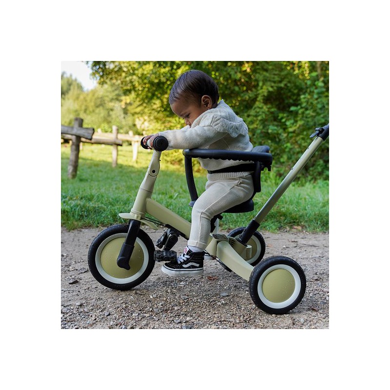 Driewieler met duwstang 4 in 1 - Pistache groen, Topmark