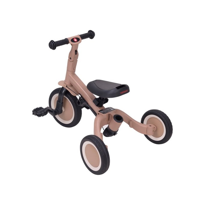 Driewieler met duwstang 4 in 1 - Macchiato bruin, Topmark