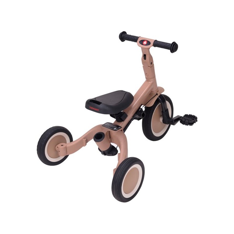 Driewieler met duwstang 4 in 1 - Macchiato bruin, Topmark