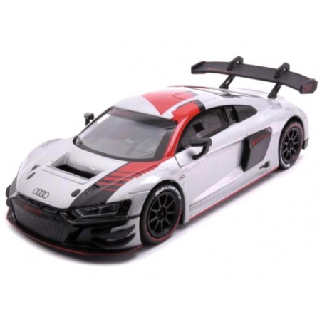 Audi R8 LMS GT3 Racing 2022 (zilver/rood), 1:24, MotorMax