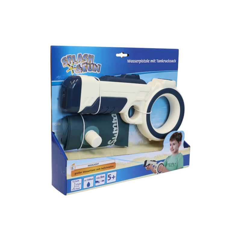 Splash & Fun - waterpistool met rugzak 27 cm