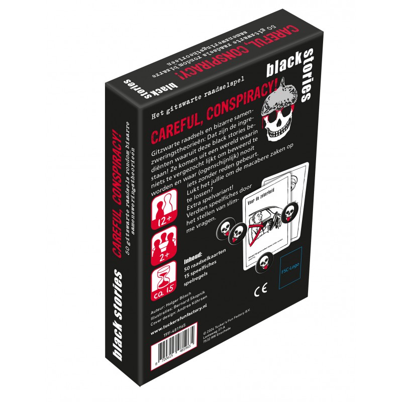 Black Stories kaartspel Careful, Conspiracy 50 raadsels 2+ spelers  Tucker's Fun Factory