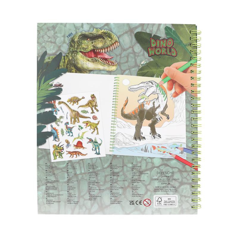 Dino World kleurboek met pailletten 12757