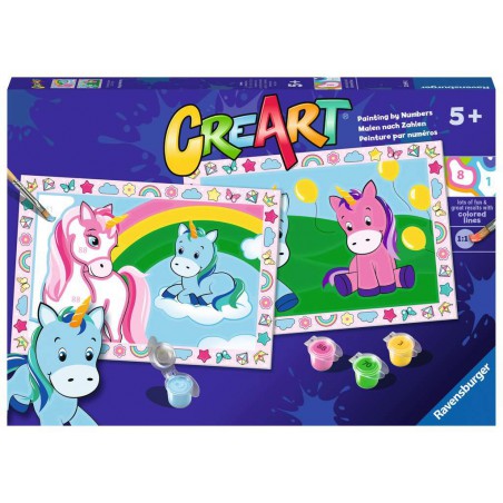CreArt Junior, Happy unicorns, Schilderen op nummer, Ravensburger