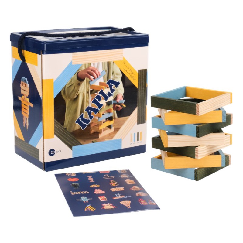 Kapla - 120 stuks blauw/groen/geel/naturel