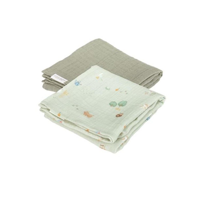 Swaddle doeken set hydrofiel, Little Farm - Little Dutch