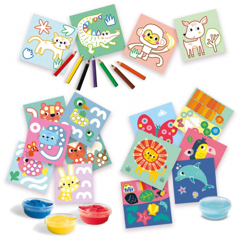SES - My first, 3in1 vingerverven kleuren en vormen plakken