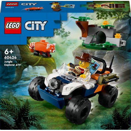 LEGO City 60424 Jungleonderzoekers: rode panda-missie met terrienwagen