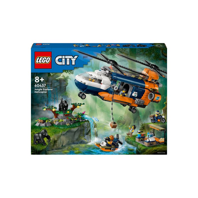 LEGO City 60437 Jungleonderzoekers: helikopter bij de basis