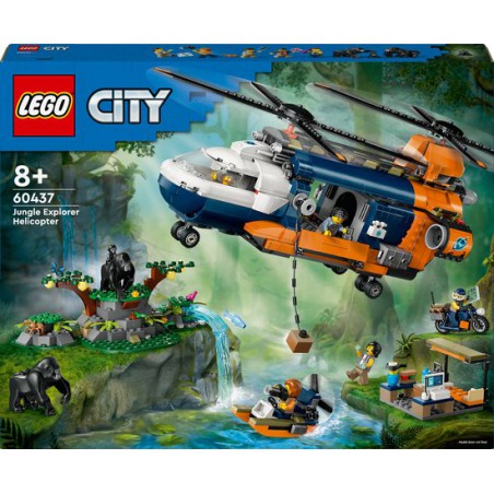 LEGO City 60437 Jungleonderzoekers: helikopter bij de basis