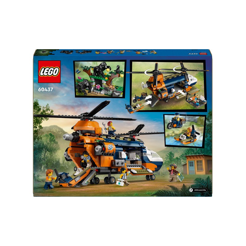 LEGO City 60437 Jungleonderzoekers: helikopter bij de basis
