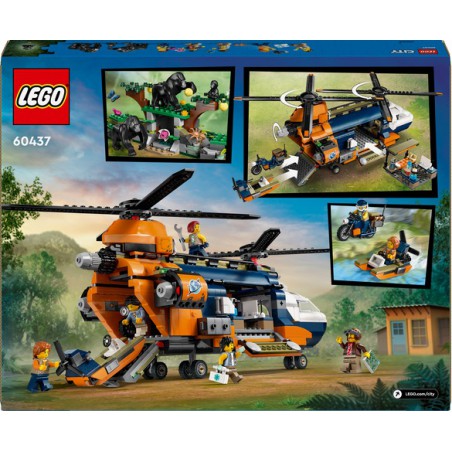 LEGO City 60437 Jungleonderzoekers: helikopter bij de basis