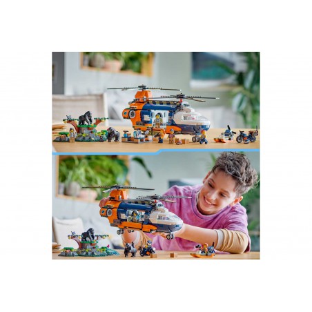 LEGO City 60437 Jungleonderzoekers: helikopter bij de basis