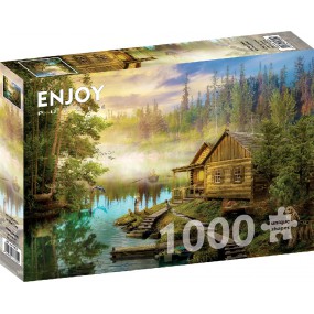A Log Cabin on the River, Enjoy Puzzle 1000stukjes