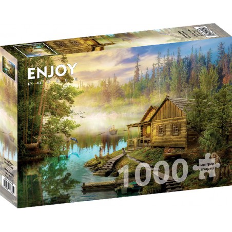 A Log Cabin on the River, Enjoy Puzzle 1000stukjes