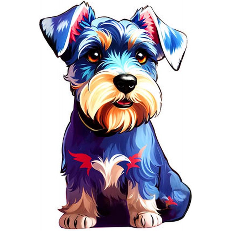 Schnauzer, 200 houten stukjes puzzel in MDF box Rainbowooden Puzzles