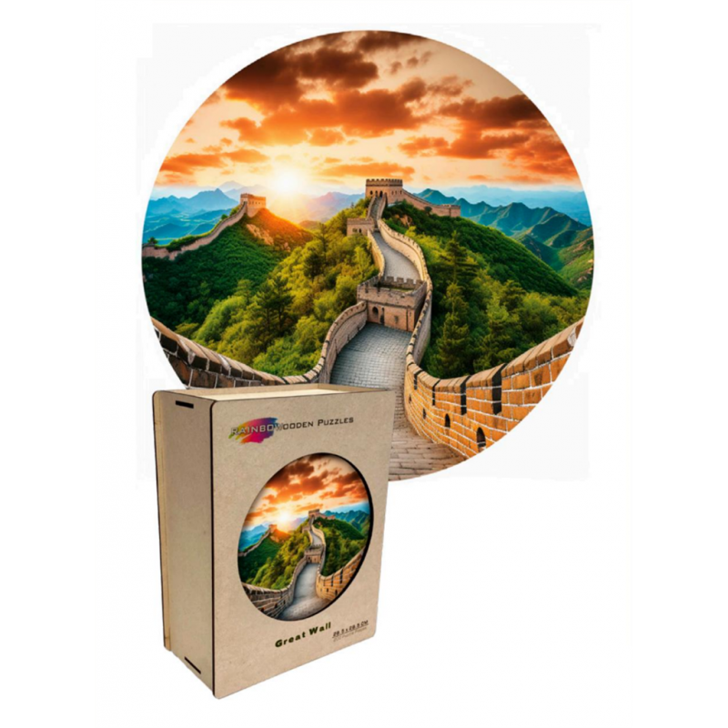 Great Wall, 200 houten stukjes puzzel in MDF box Rainbowooden Puzzles