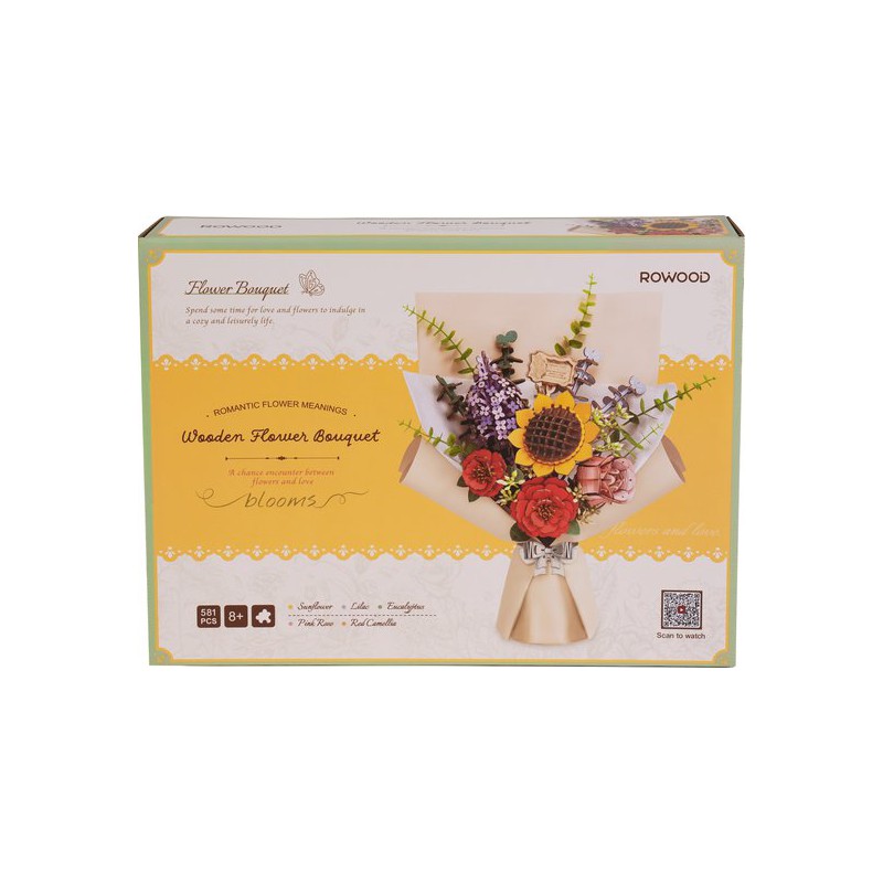 Houten bloemen boeket, Wooden bloom craft, Rowood