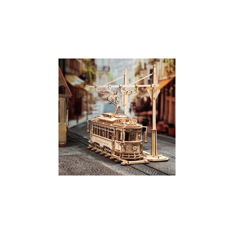 classic-city-tram-diy-mechanisch-houtwerk-rokr