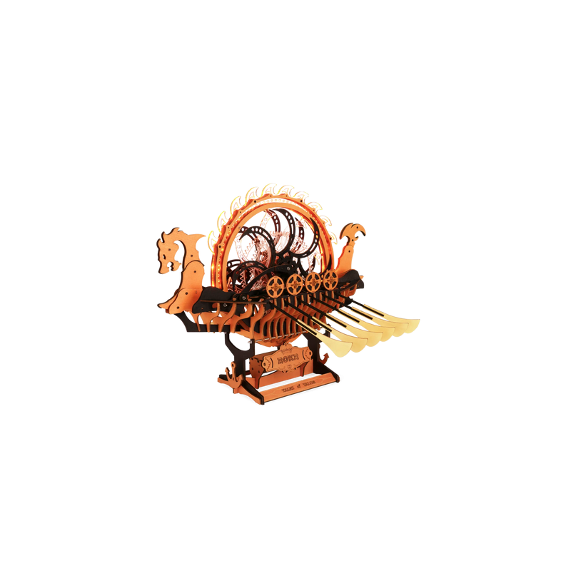 Viking Dragon Ship, DIY mechanisch houtwerk, Rokr