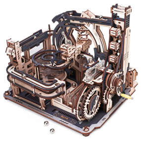 Marble Spaceport, DIY mechanisch houtwerk, Rokr