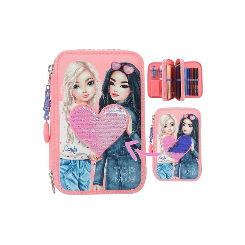 TOPModel 3-vaks etui met wrijfpailletten 12950