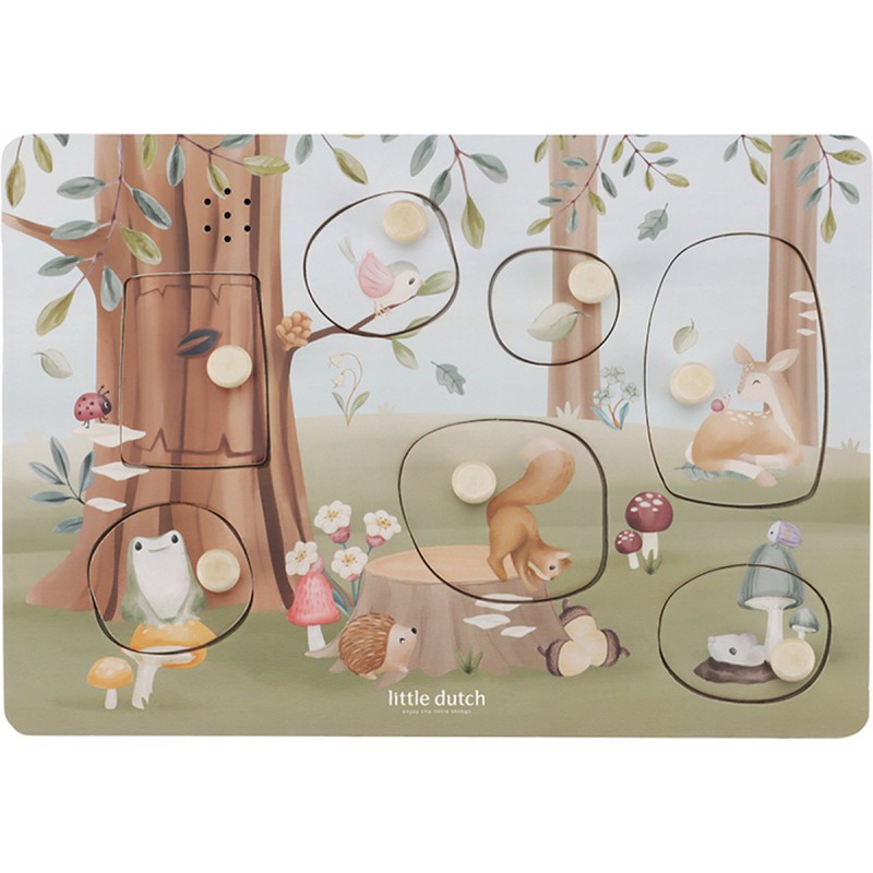 Geluidenpuzzel hout, Forest Friends - Little Dutch