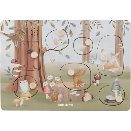 Geluidenpuzzel hout, Forest Friends - Little Dutch