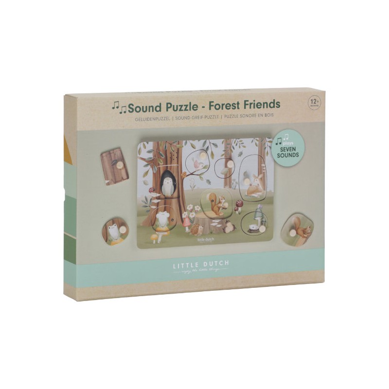 Geluidenpuzzel hout, Forest Friends - Little Dutch