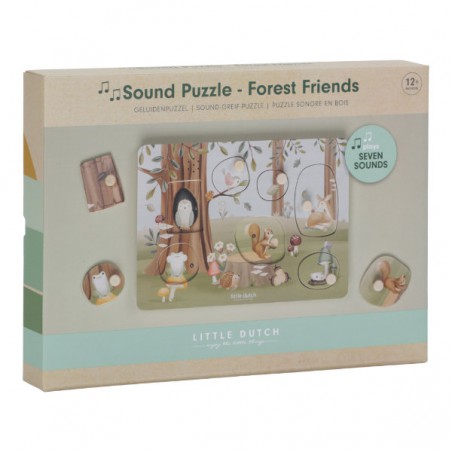 Geluidenpuzzel hout, Forest Friends - Little Dutch