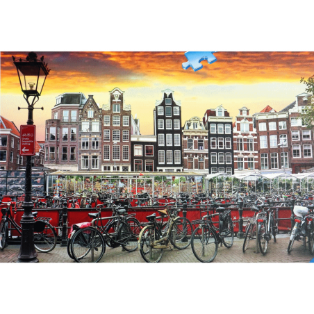 1000stukjes puzzel Ravensburger  Amsterdam, fietsen,