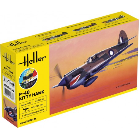 Starter Kit P-40 Kitty Hawk 1:72, Heller