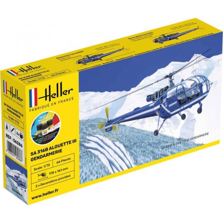 Starter Kit SA 316B Alouette III G 1:72, Heller