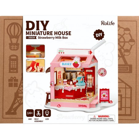 Strawberry Milk Box Diy Miniature House rolife