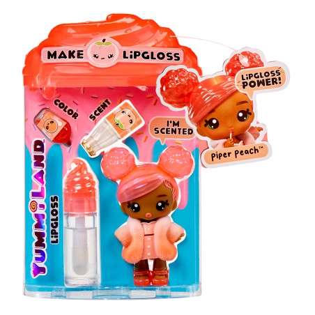 Yummiland, Lipgloss + small doll - Piper Peach