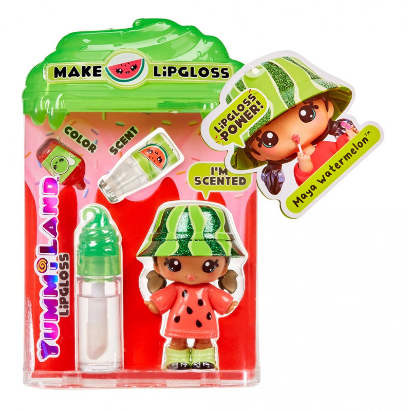 Yummiland, Lipgloss + small doll - Maya Watermelon