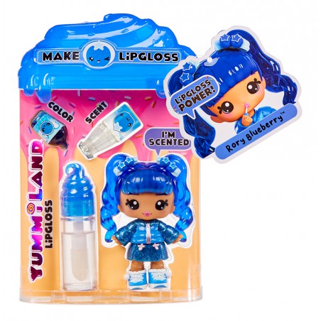 Yummiland, Lipgloss + small doll - Rory Blueberry