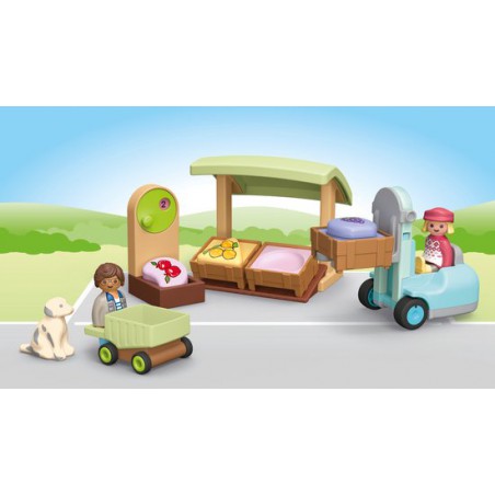 Playmobil Junior - 71691 Biologische marktkraam & heftruck