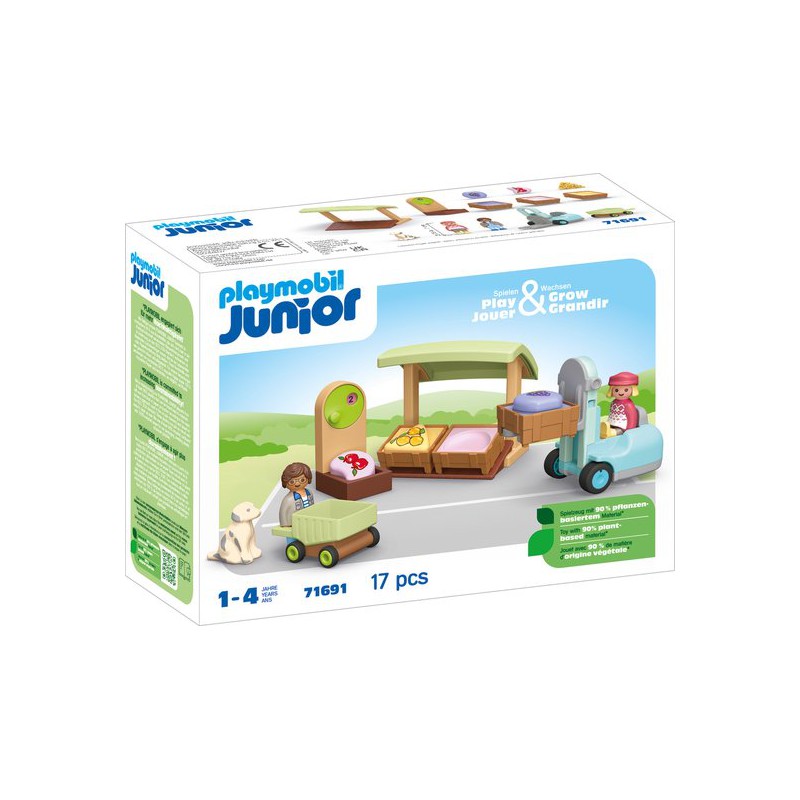 Playmobil Junior - 71691 Biologische marktkraam & heftruck