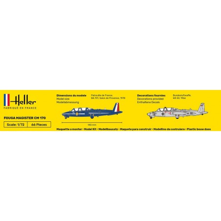 Starter Kit Fouga Magister CM 170 1:72, Heller