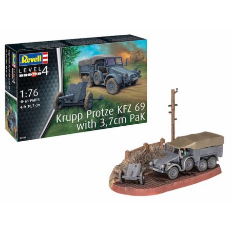 Start Set, Krupp Protze KFZ 69 with 3,7 PaK 1:76, Revell