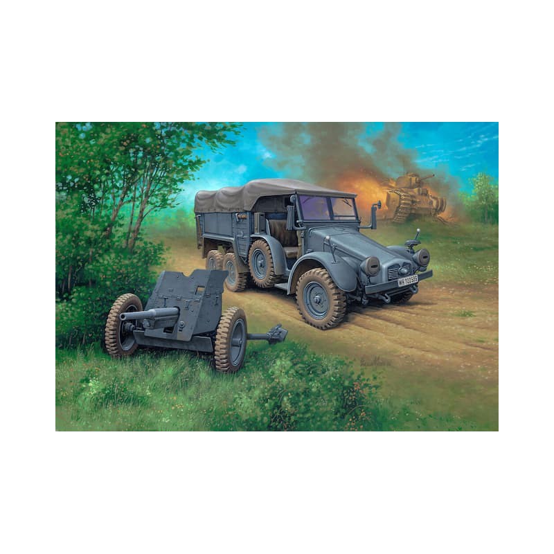 Start Set, Krupp Protze KFZ 69 with 3,7 PaK 1:76, Revell
