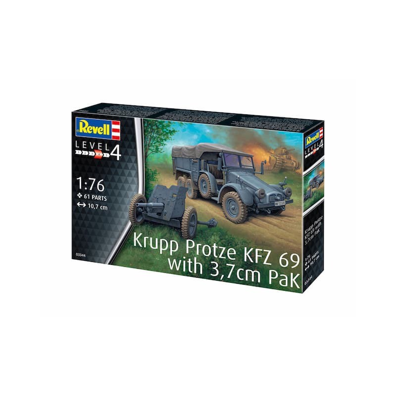 Start Set, Krupp Protze KFZ 69 with 3,7 PaK 1:76, Revell